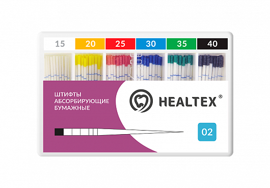 Штифты гуттаперчевые Healtex конусность 04  размер 50  60шт GST  50/4       