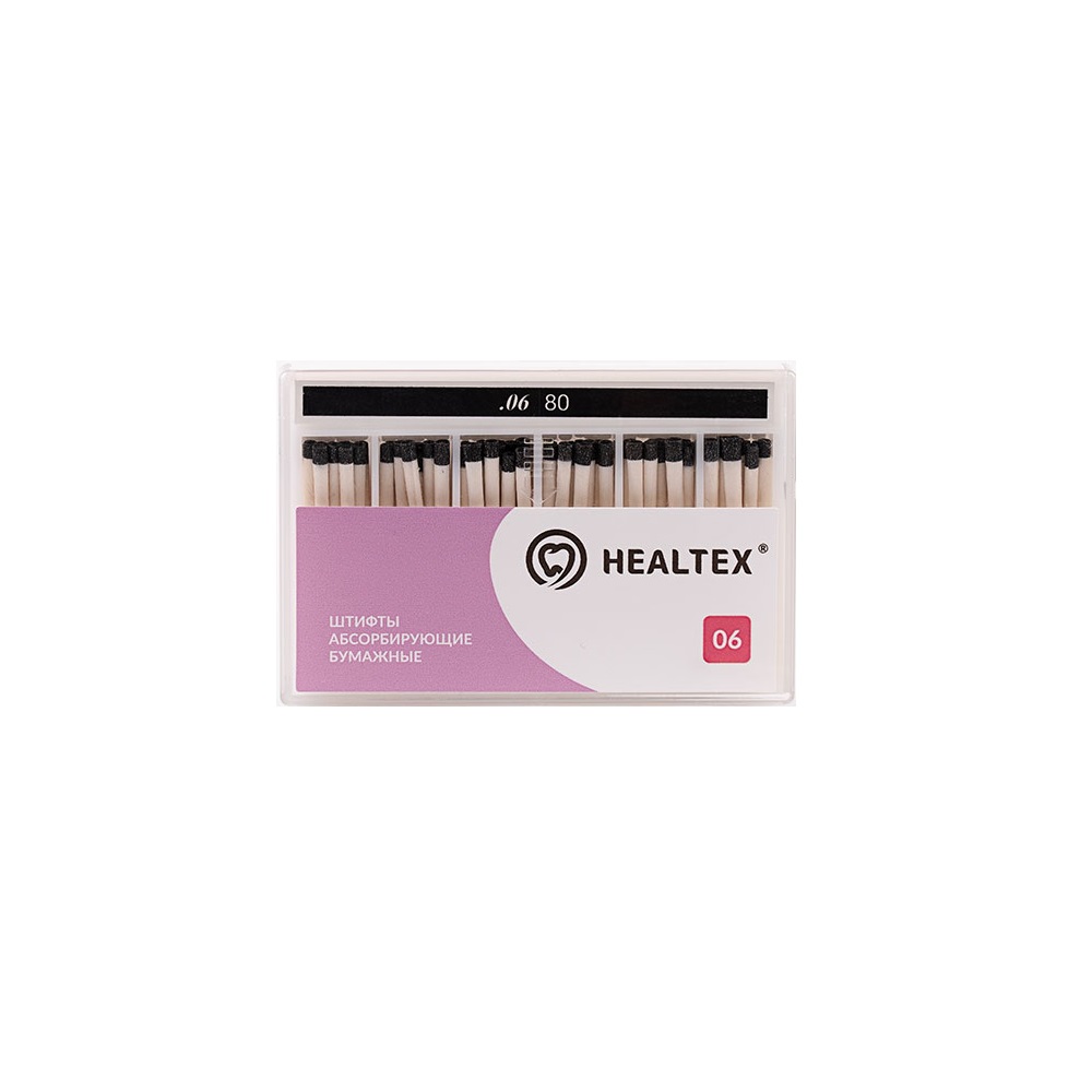 Штифты бумажные Healtex конусность 06 размер 80 100шт PMM 80/6