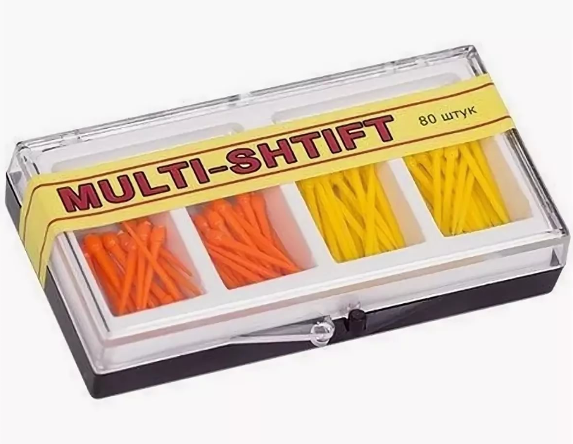 Штифты беззольные лабораторные оранжевые/желтые кон 1.5 (80 шт), MULTI-SHIFT