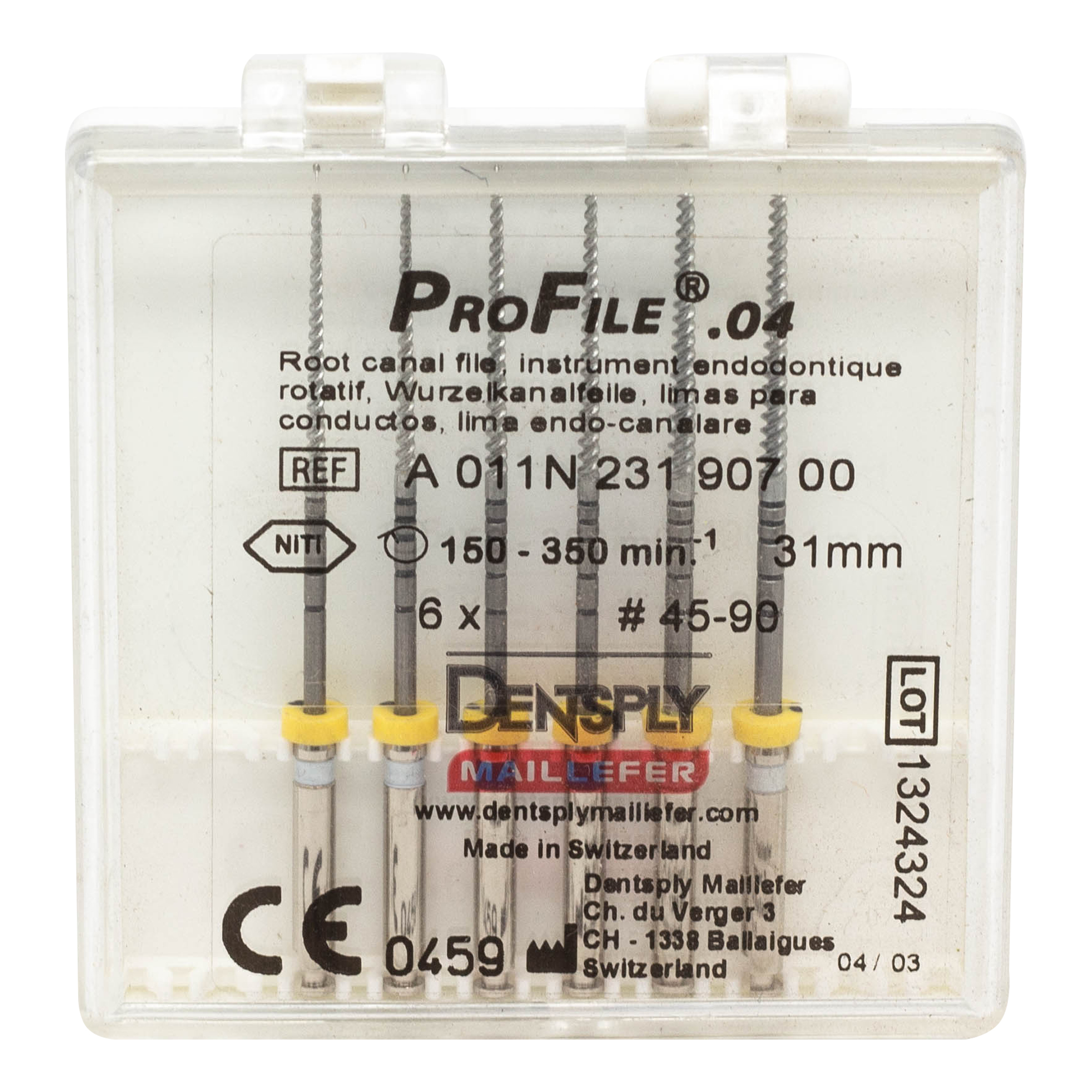 Профайл/Profile 04 45-90/31 мм 6 шт Maillefer A011N23190700