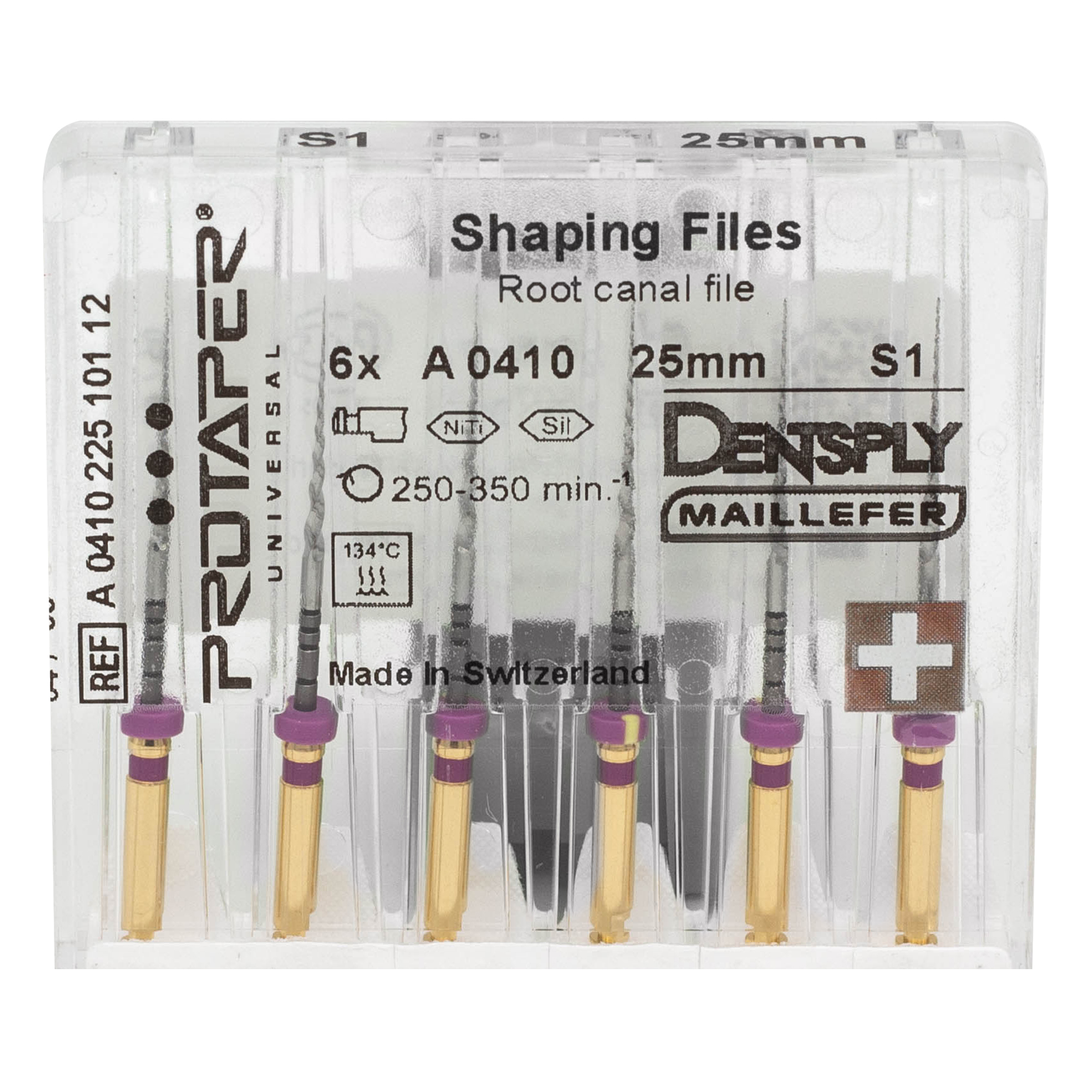 ПроТейпер/ProTaper 25мм. S1 машин 6шт. Maillefer A041022510112 (фиолет)