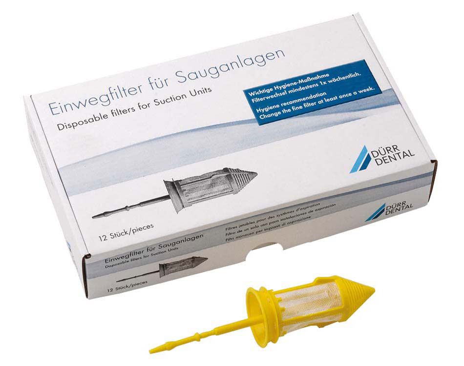 Сменный фильтр блока аспирации, желтый (12 шт. в упаковке), 0725-041-00 Durr Dental