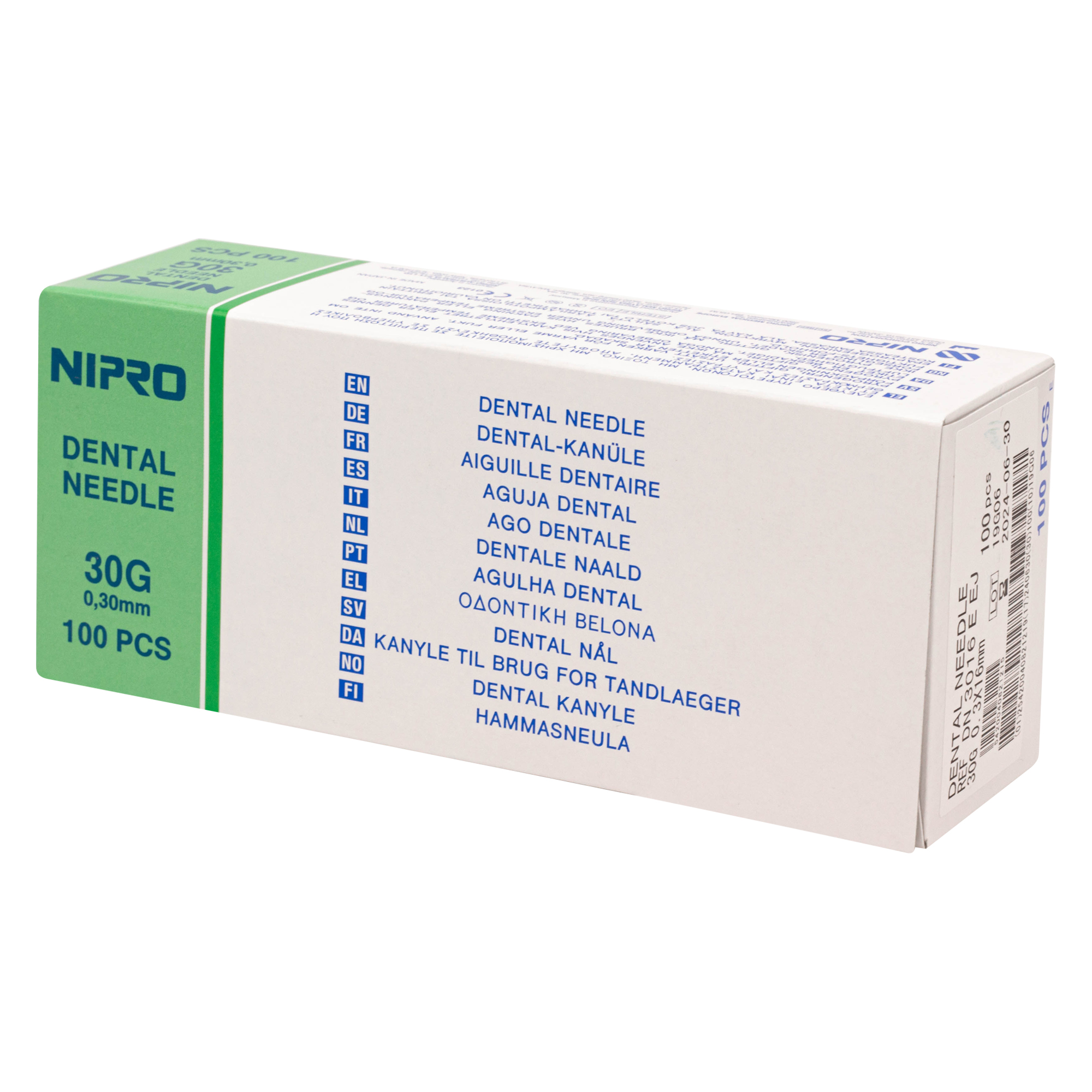 Иглы карпульные / Nipro 30G 0,3 мм 16 мм евро, Япония (100шт.) 