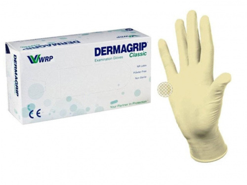 Перчатки смотр. нестер. неопудр текстур. неанат. латексные "DERMAGRIP CLASSIC" р-р XS (50 пар)
