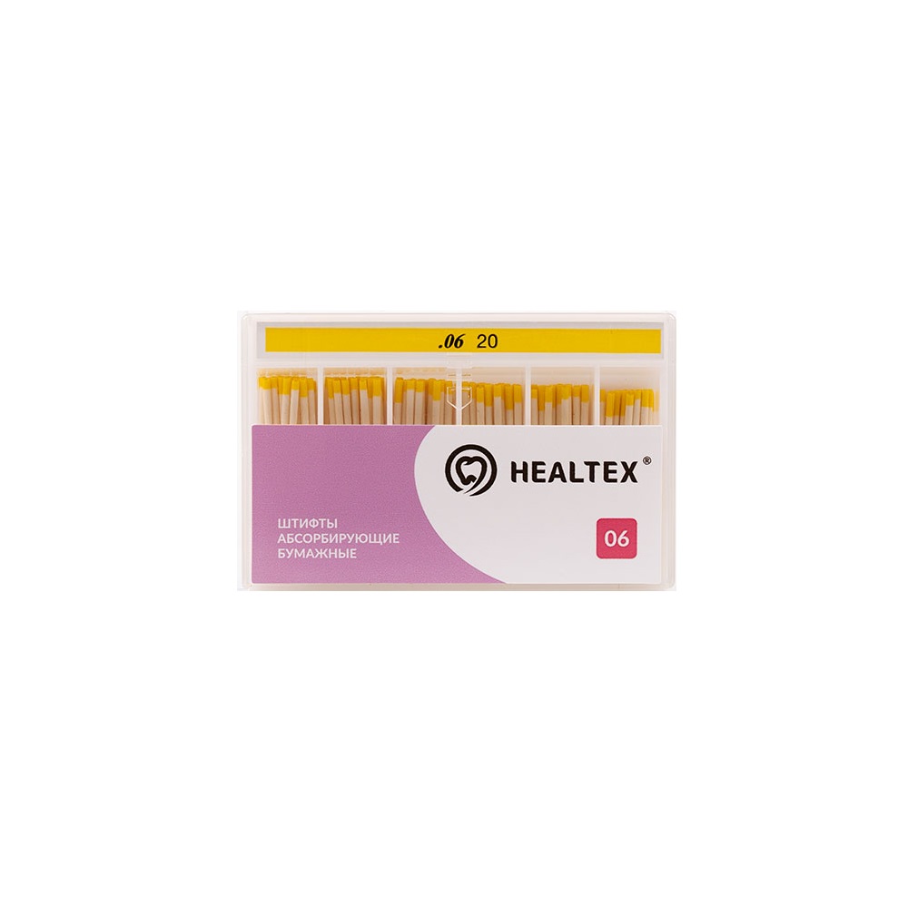 Штифты бумажные Healtex конусность 06 размер 20 100шт PMM 20/6
