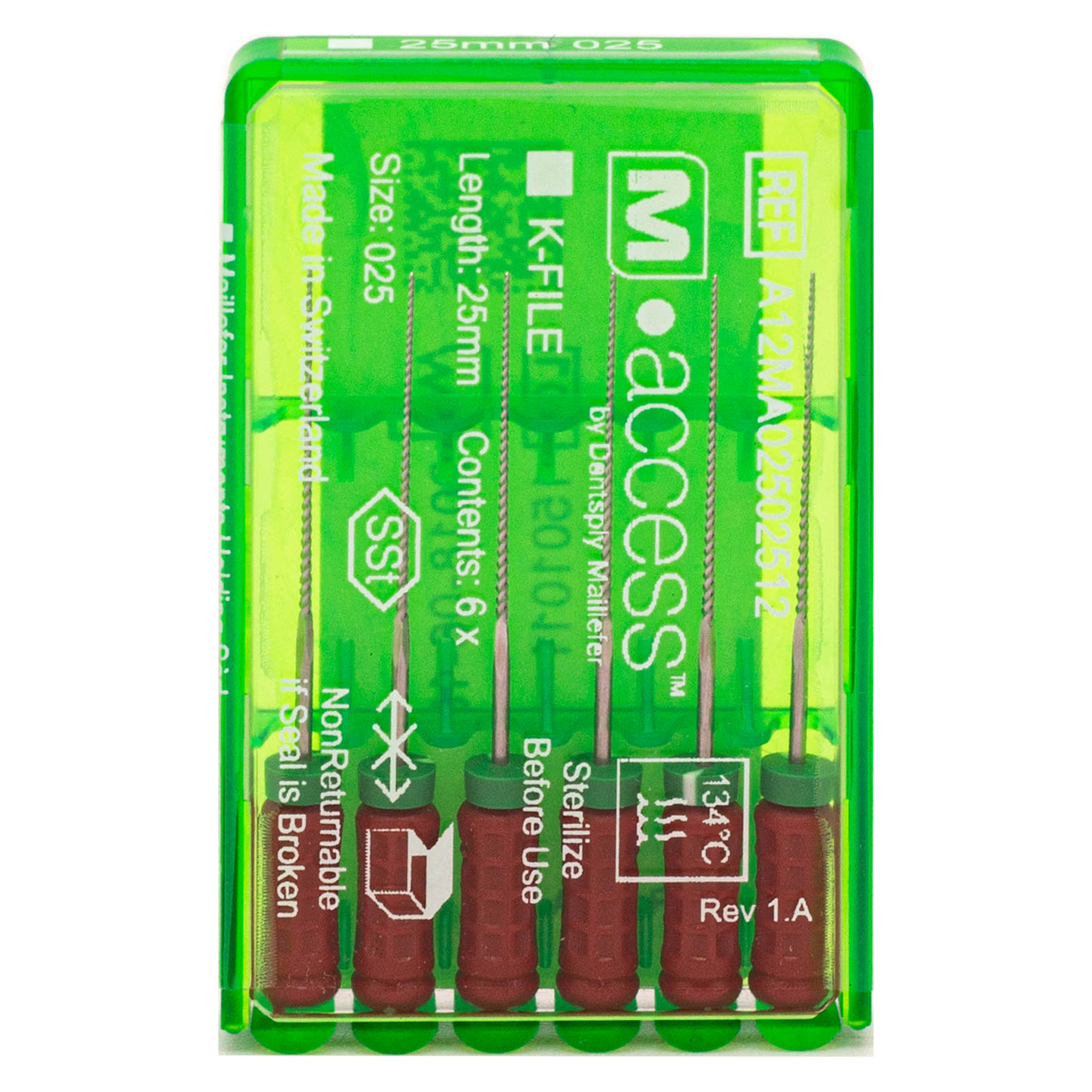 К-файлы M-ACCESS 025/25 мм 6 шт Maillefer A12MA02502512