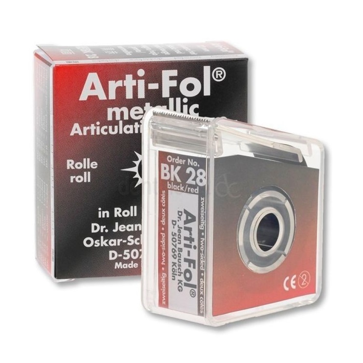 Артикуляционная фольга Arti-Fol®, 12 мкм, черно-красная, двусторонняя, 20 м х 22 мм, BK28 Bausch