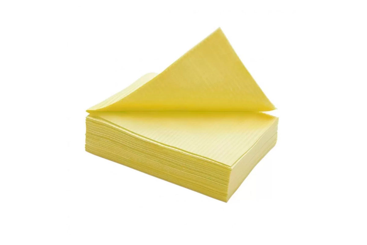 Салфетки нагрудные 3 х слойные ПРЕМИУМ "Кристидент" 33*45см 500 шт лимонные