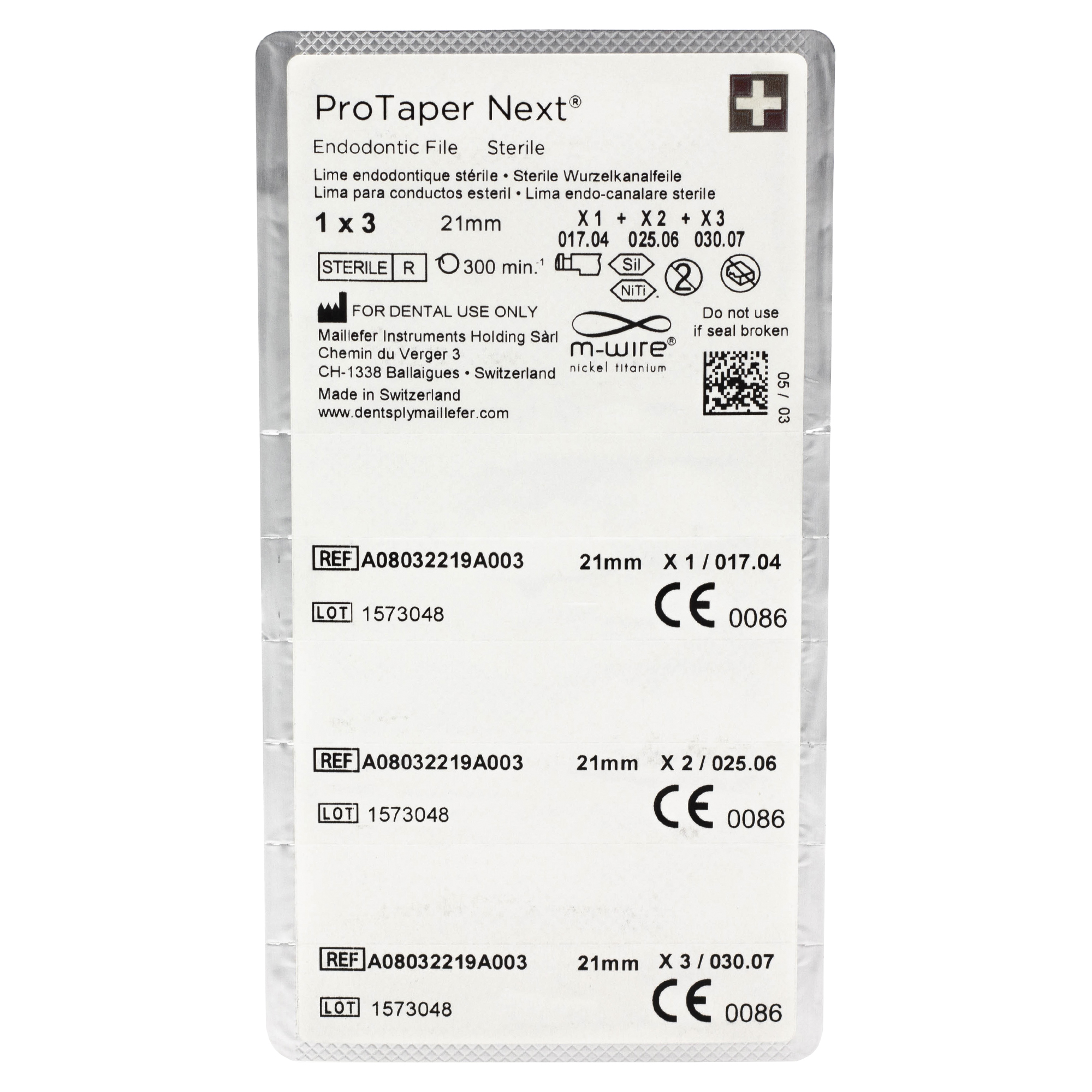 ПроТейпер Некст/Pro Taper NEXT 21 мм ассорти X1-X3 3FILES А08032219А003