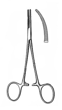 Зажим кровоостанавливающий типа "Москит" изогнутый 15 см К-17-143