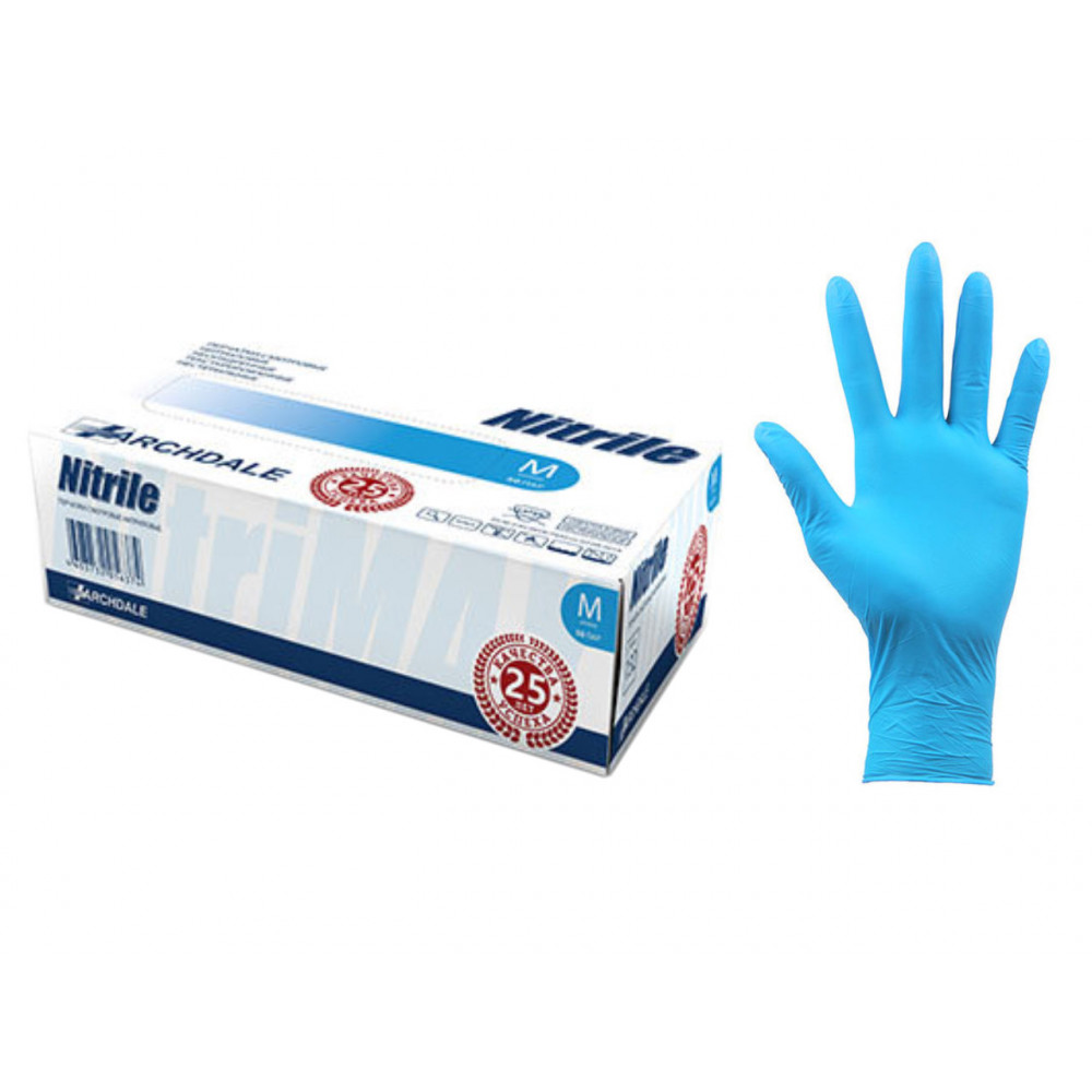 Перчатки смотр. нестер. нитриловые NitriMax (50 пар) р-р L голубые
