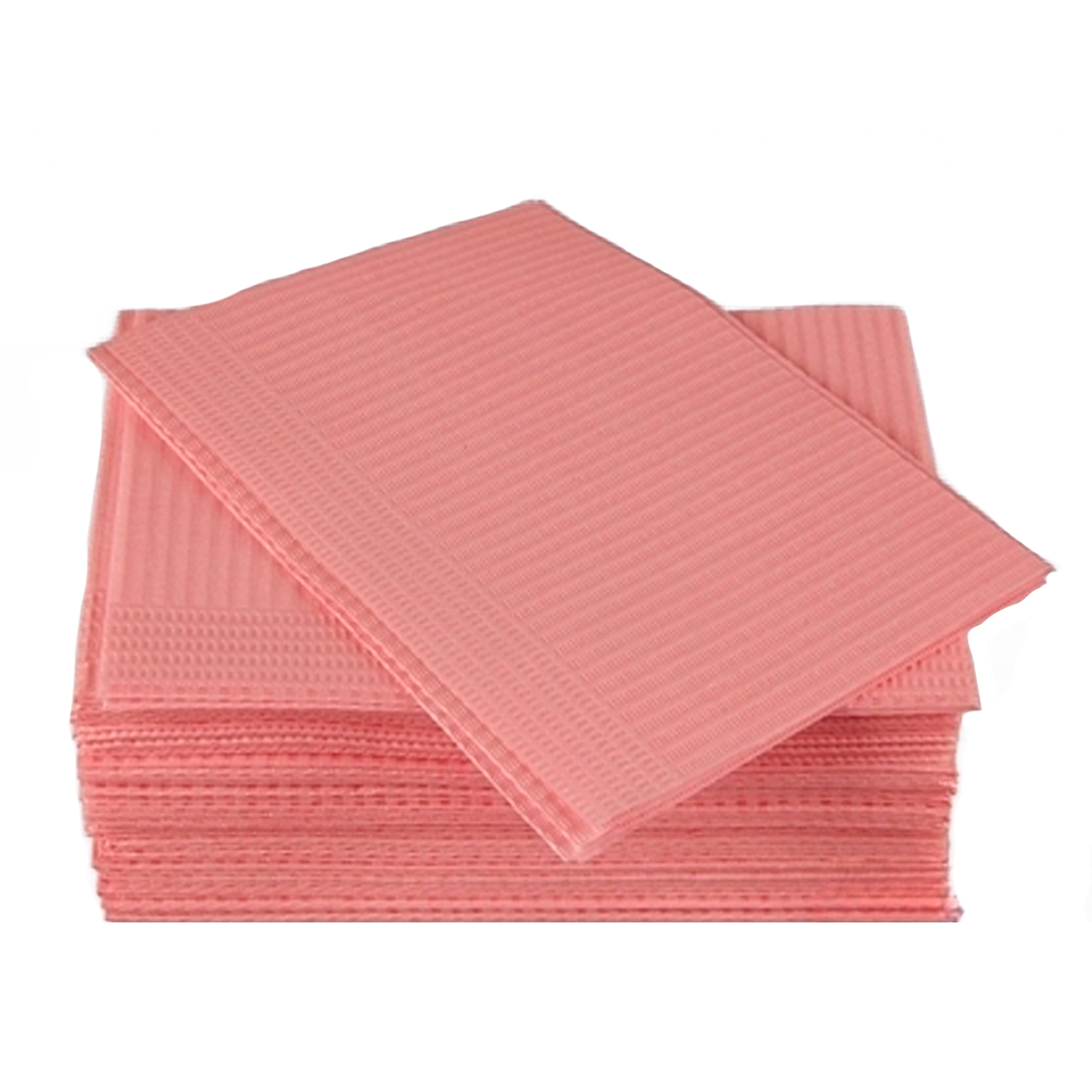 Салфетки нагрудные Dispodent Standart , 2- х слойные розовые  500 шт 