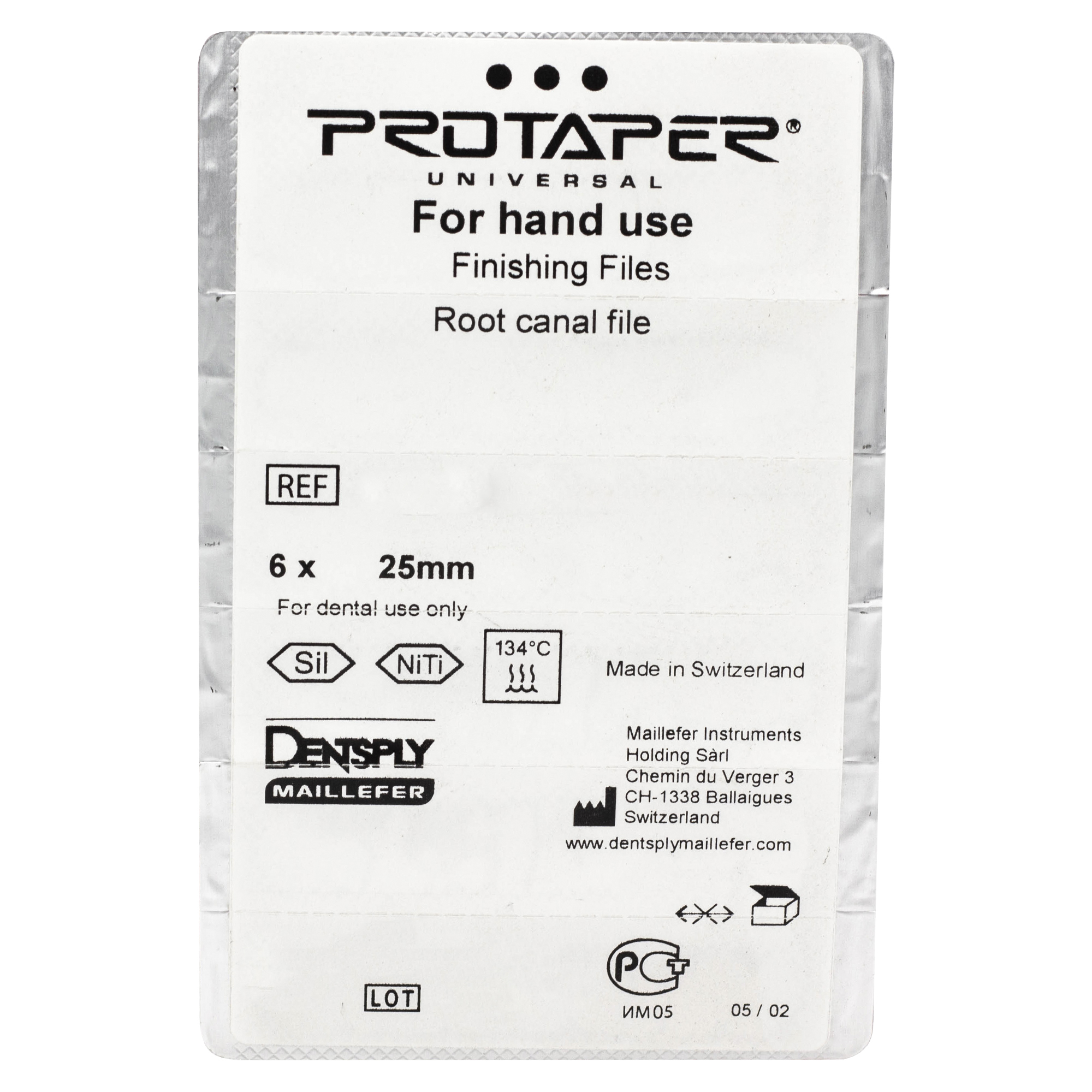 ПроТейпер/ProTaper 25мм. F1 ручные 6шт. Maillefer A041702510112