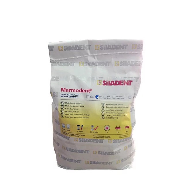 Гипс Marmodent, 3 кл, цвет голубой, 5  кг, бумажный пакет 200829-1 SILADENT
