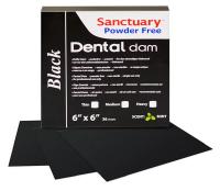 Коффердам латексный тонкий, черный, с ароматом мяты 152мм*152мм (36шт.в уп.) Dental Dams