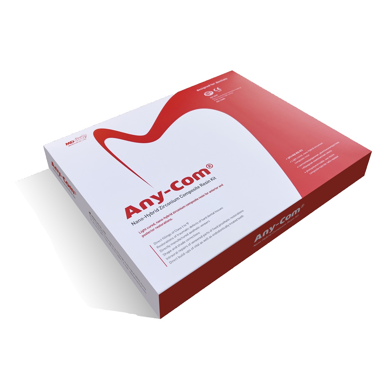 Any-Com Kit / Эни-Ком Кит - набор наногибридный композит (5 шпр.*4г + бонд + протравка) MEDICLUS