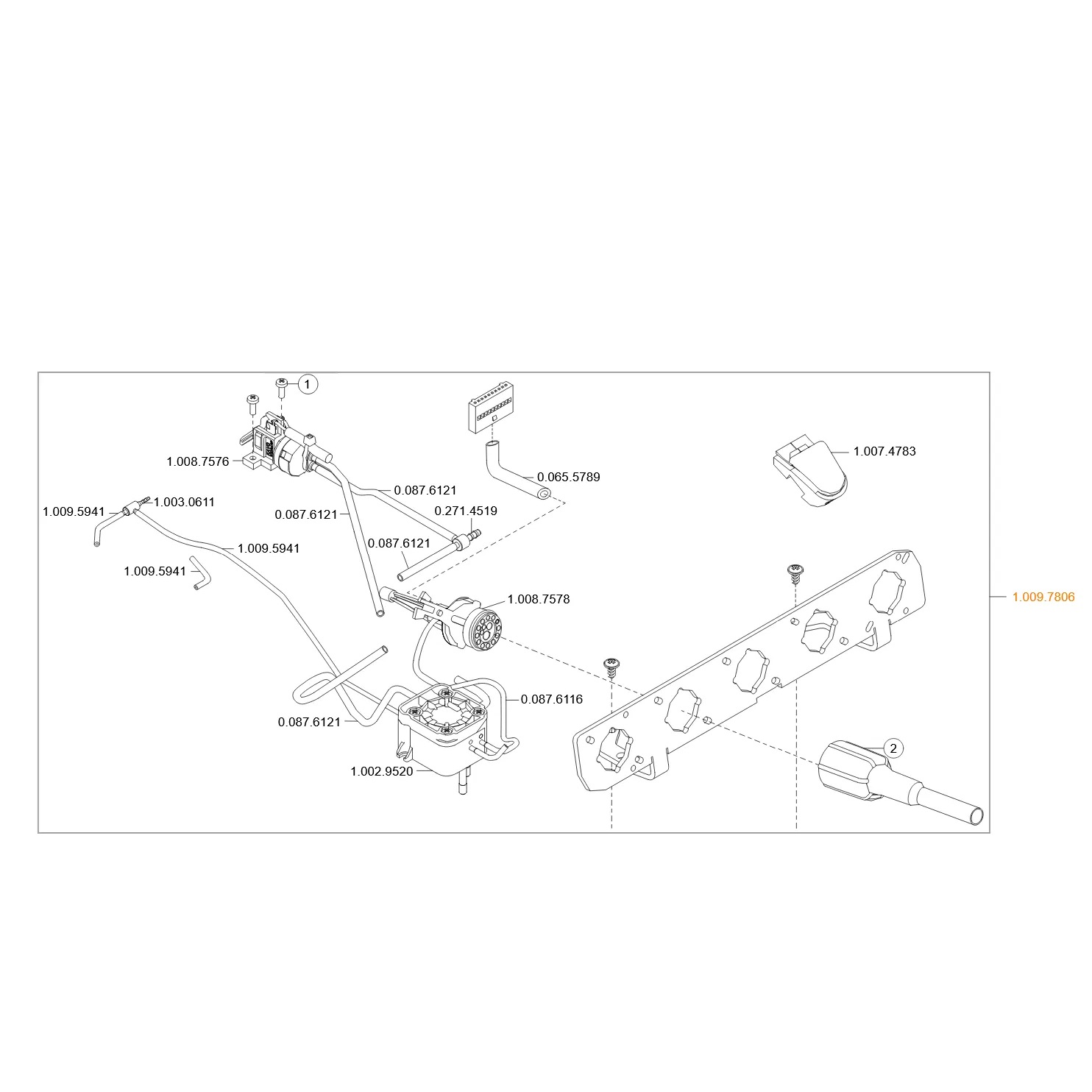 Набор для инсталляции доп-го турбинного шланга с подсветкой для KaVo ESTETICA E30 S/TM 1.009.7806