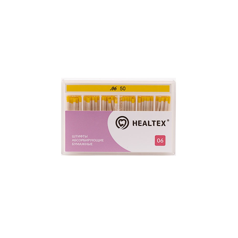 Штифты бумажные Healtex конусность 06 размер 50 100шт PMM 50/6