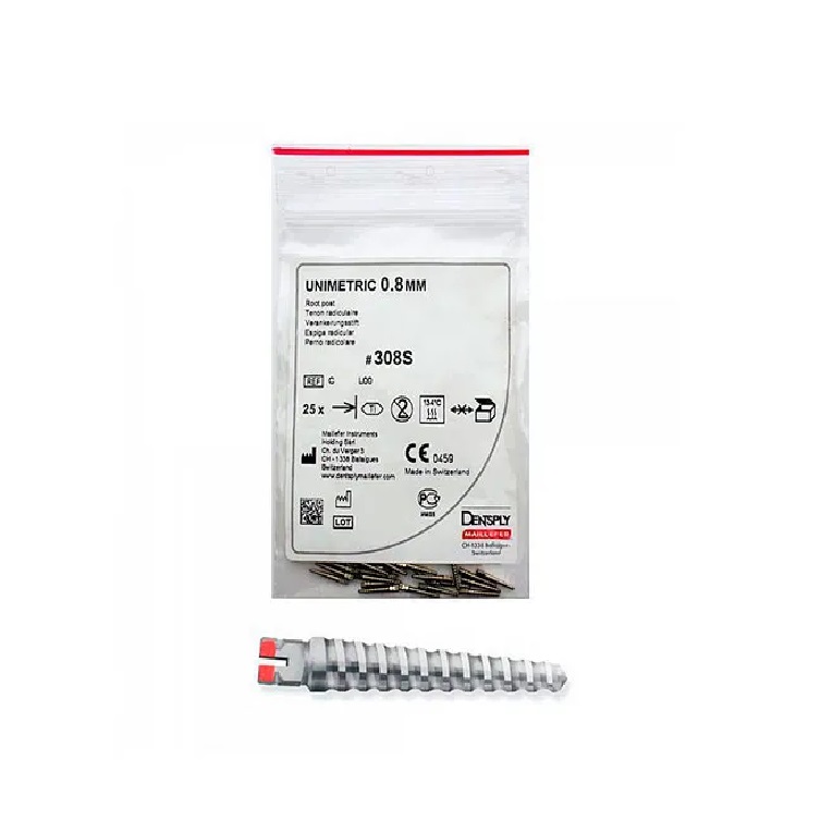 Штифты титановые Unimetric 308 S красные 25 шт, 0.8 мм, C215TS0030800