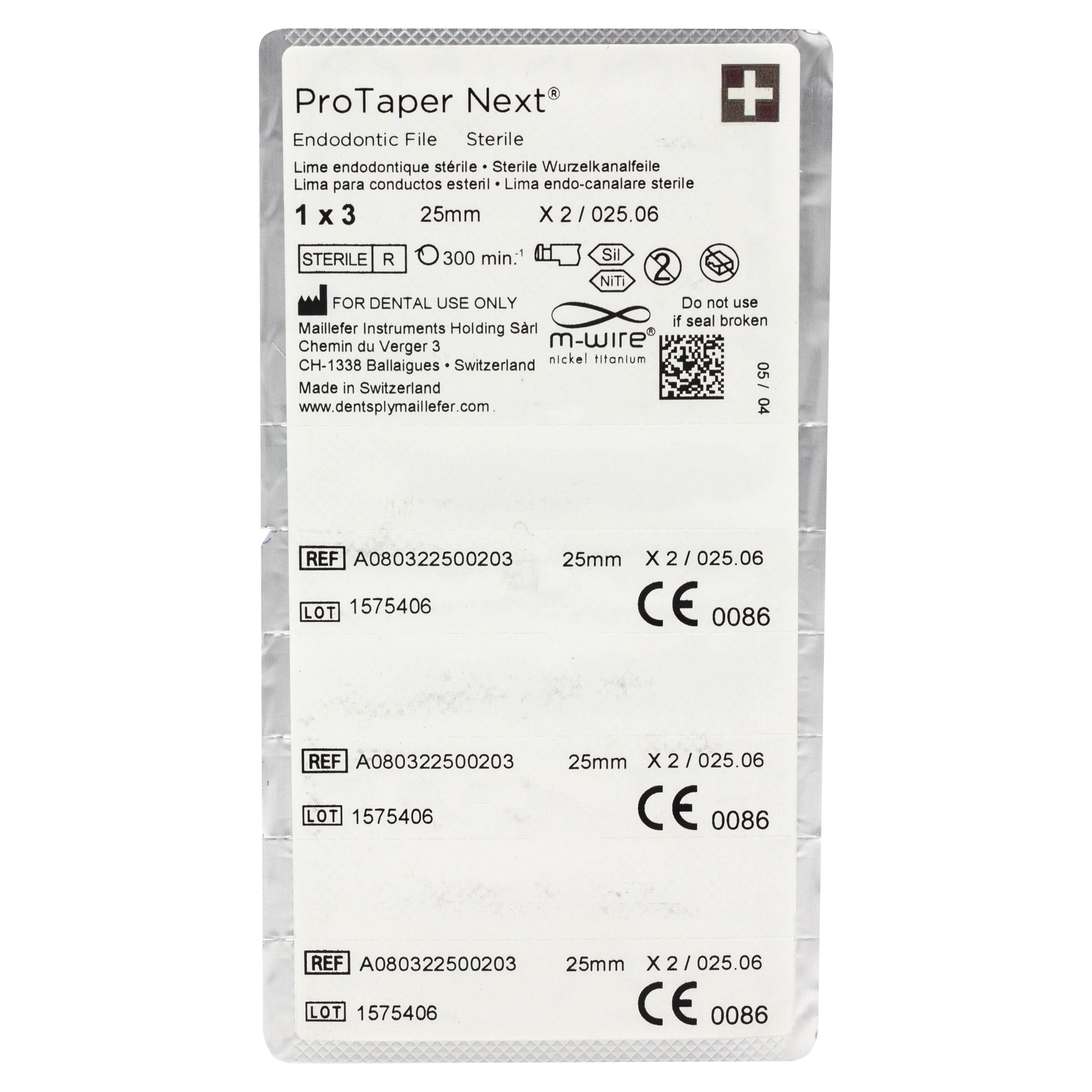 ПроТейпер Некст/Pro Taper NEXT 25 мм Х2 (красные) A080322500203