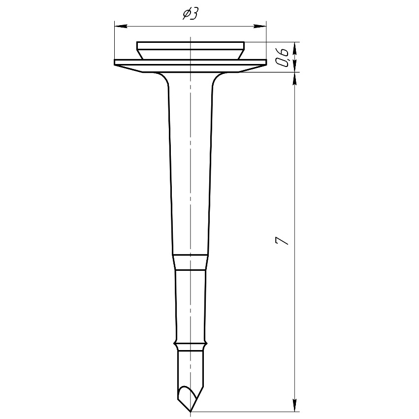 Пин безударный 7 мм PSu-02-70/5 (5 шт. в уп.)