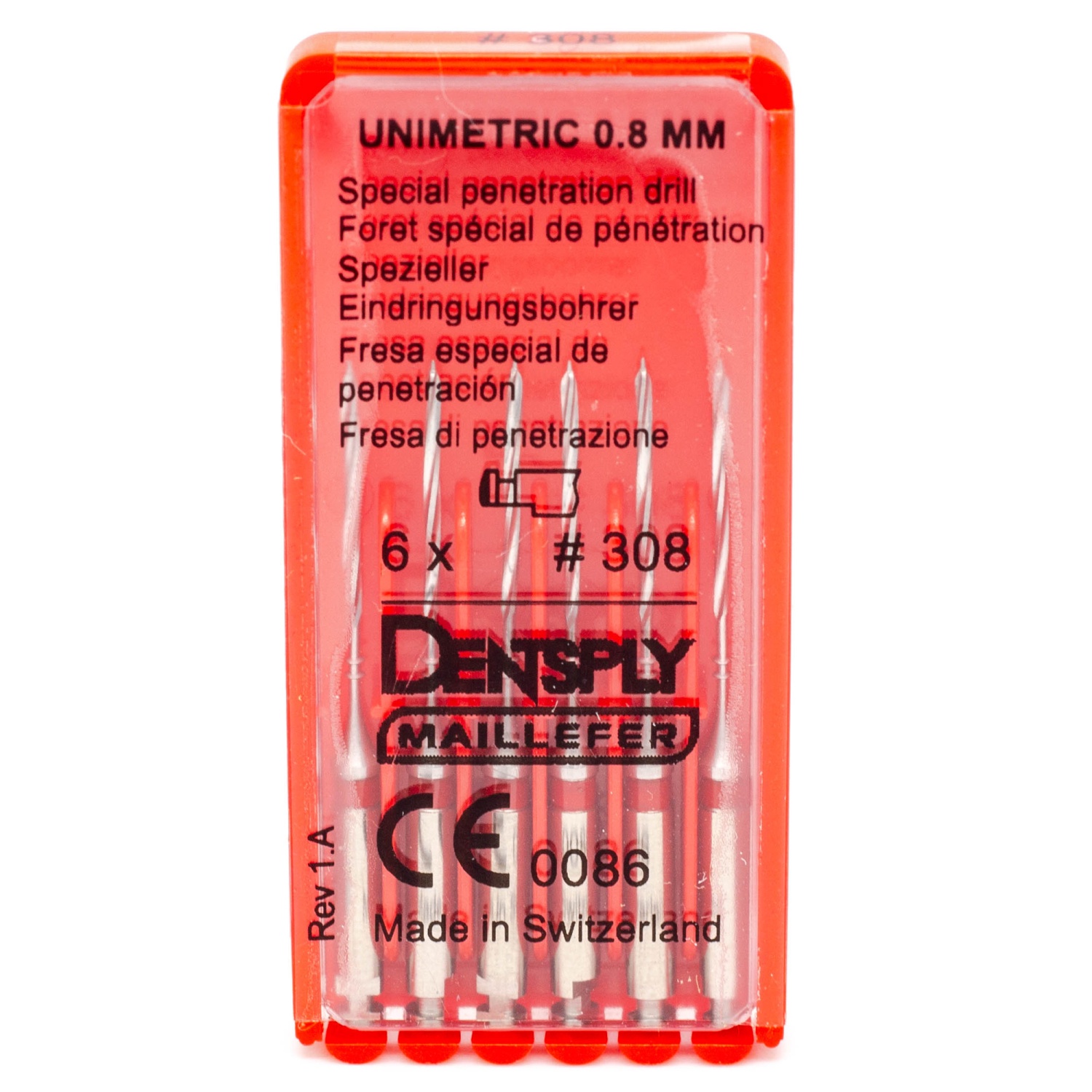 Юниметрик / UNIMETRIC 308 пенетрационный дриль, 6шт, белый C021220030800