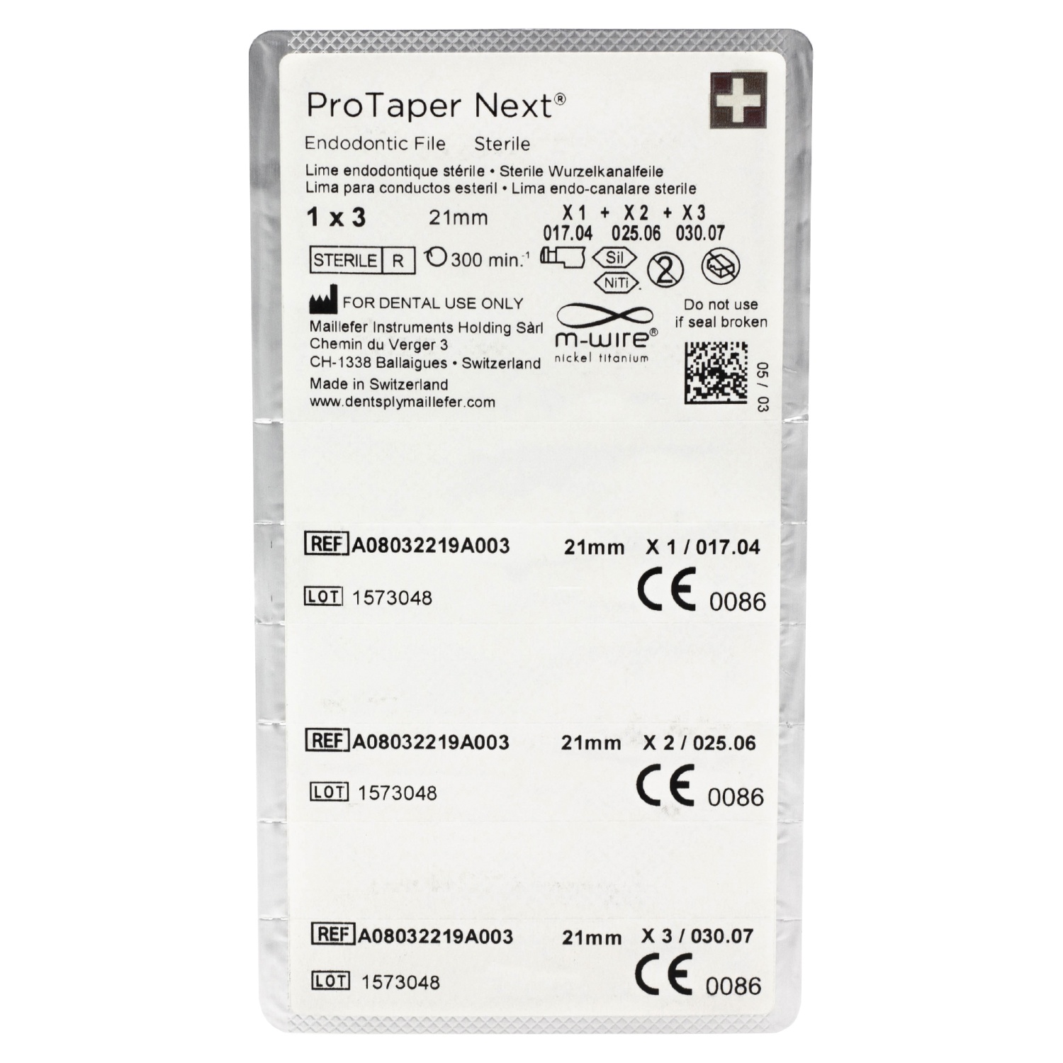 ПроТейпер Некст/Pro Taper NEXT 21 мм ассорти X1-X3 3FILES А08032219А003
