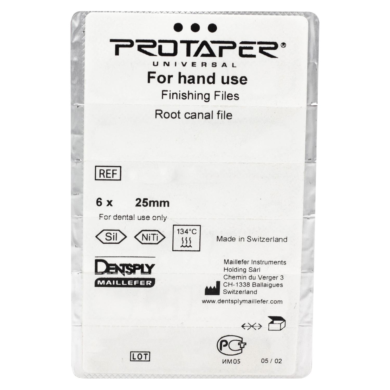 ПроТейпер/ProTaper 25мм. F1 ручные 6шт. Maillefer A041702510112