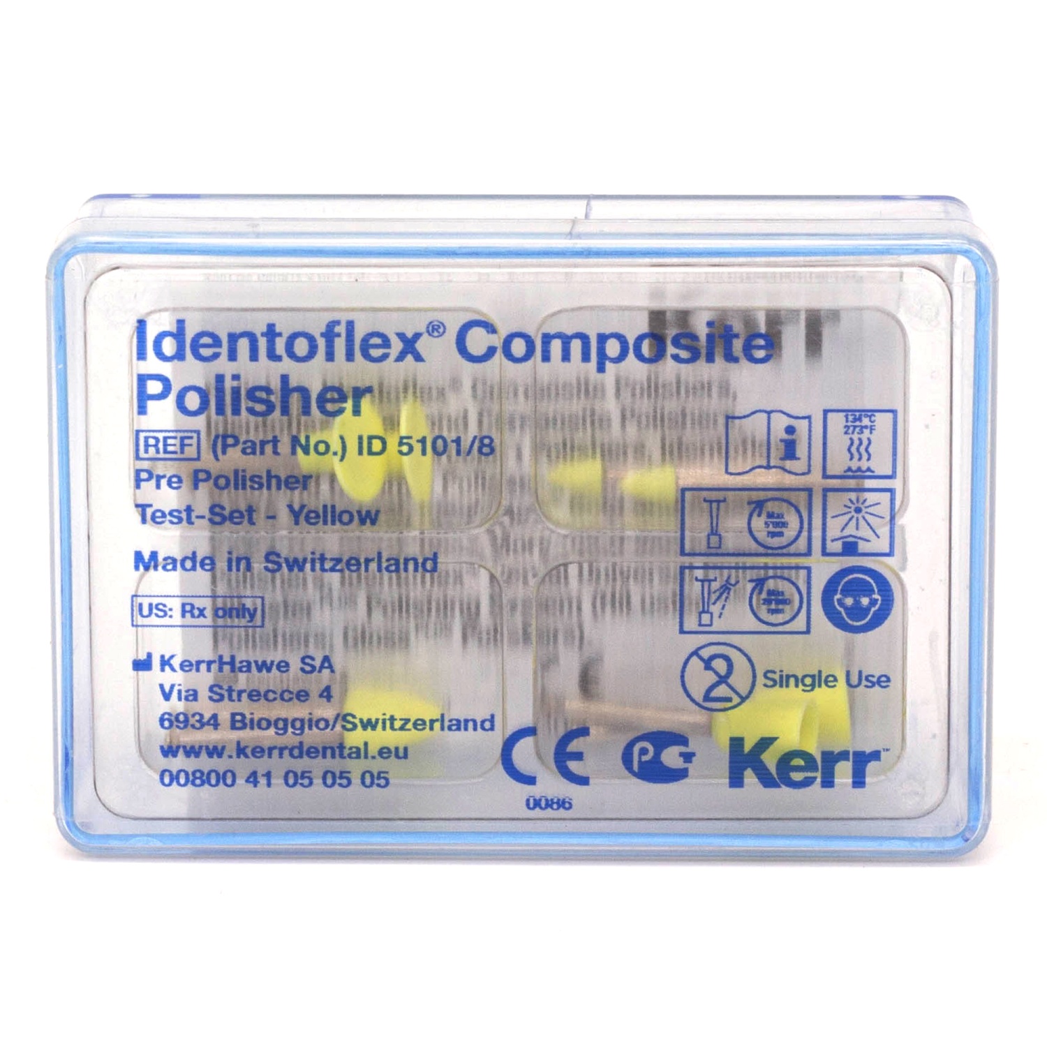 Полиры для композитов Identoflex™ Composite Pre Polisher желтые, ассорти 8 шт. ID5101/8 Kerr
