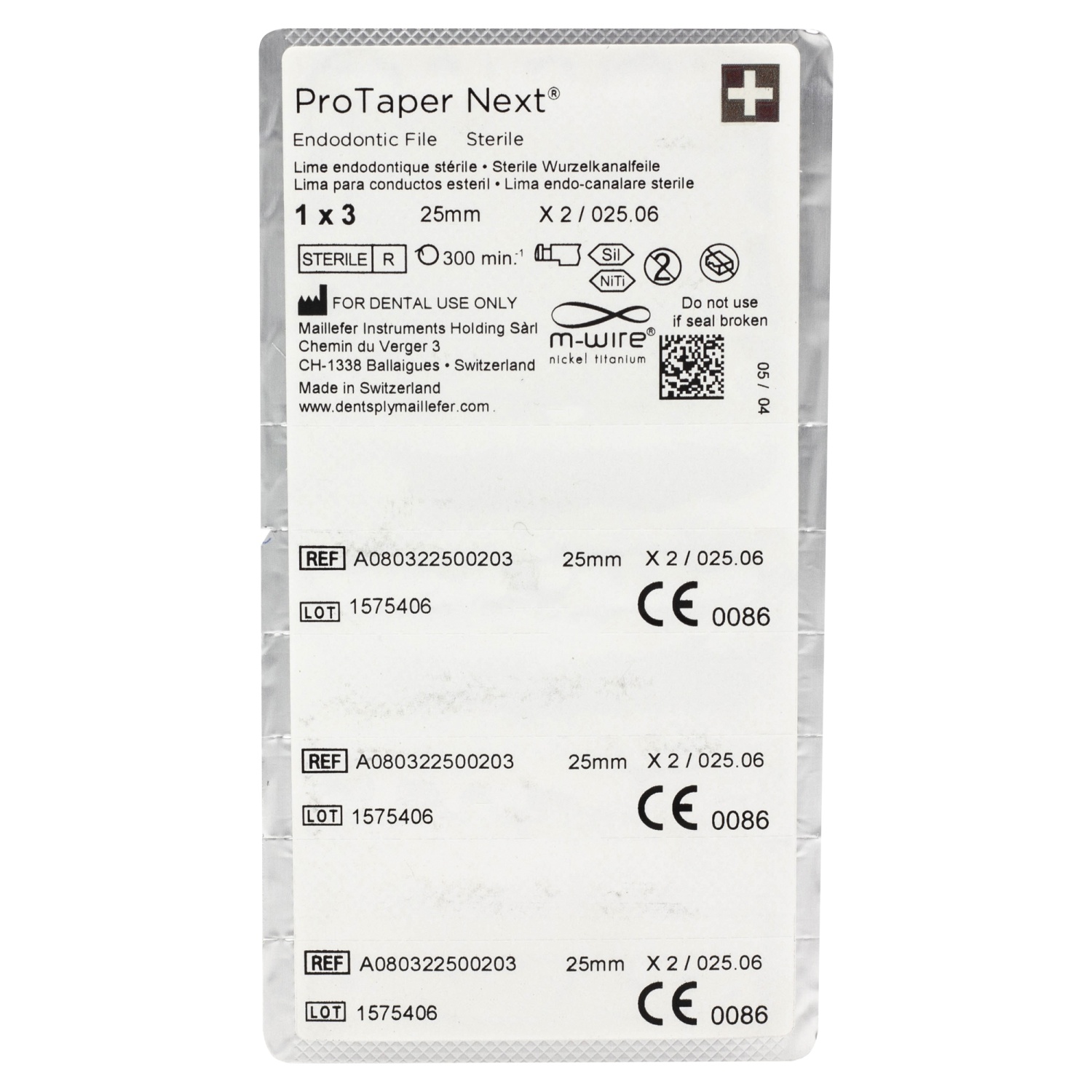 ПроТейпер Некст/Pro Taper NEXT 25 мм Х2 (красные) A080322500203